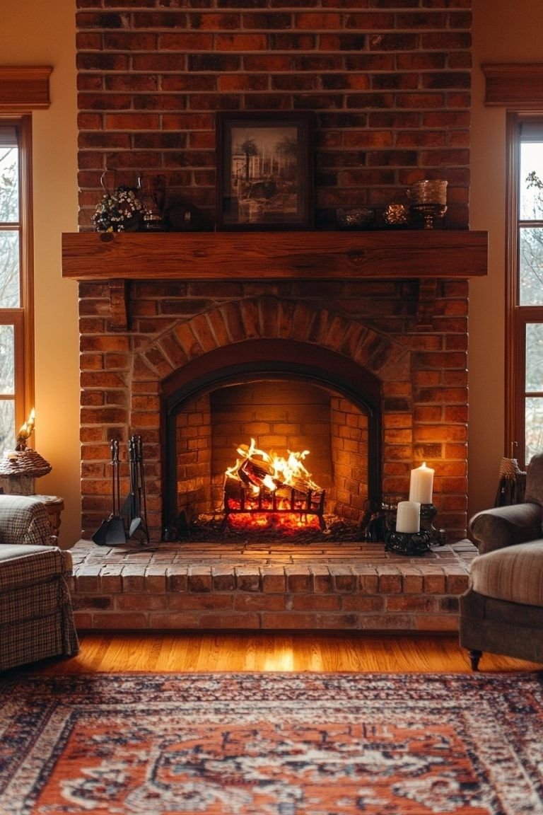 Warm fireplace in Alberta home